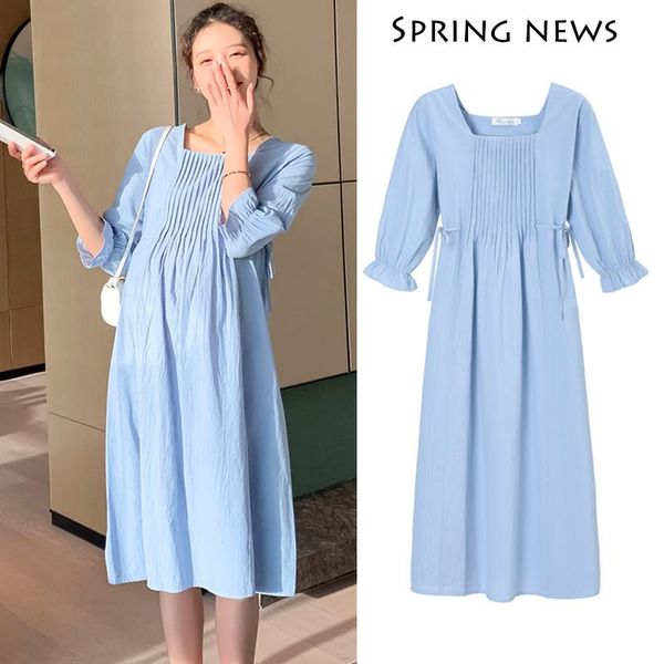 912# 2021 spring summer chic ins cotton maternity long dress korean fashion pleated loose clothes for pregnant women pregnancy dresses, White
912# 2021 spring summer chic ins cotton maternity long dress korean fashion pleated loose clothes for pregnant women pregnancy dresses, White