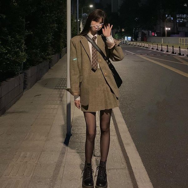 clothing sets female woolen suit women preppy style set coat pleated a-line short skirt jk japanese wear school sister, White
clothing sets female woolen suit women preppy style set coat pleated a-line short skirt jk japanese wear school sister, White