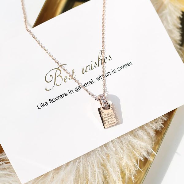 pendant necklaces yun ruo 2021 arrival rose gold color square letters crystal necklace fashion titanium steel woman jewelry never fade, Silver
pendant necklaces yun ruo 2021 arrival rose gold color square letters crystal necklace fashion titanium steel woman jewelry never fade, Silver