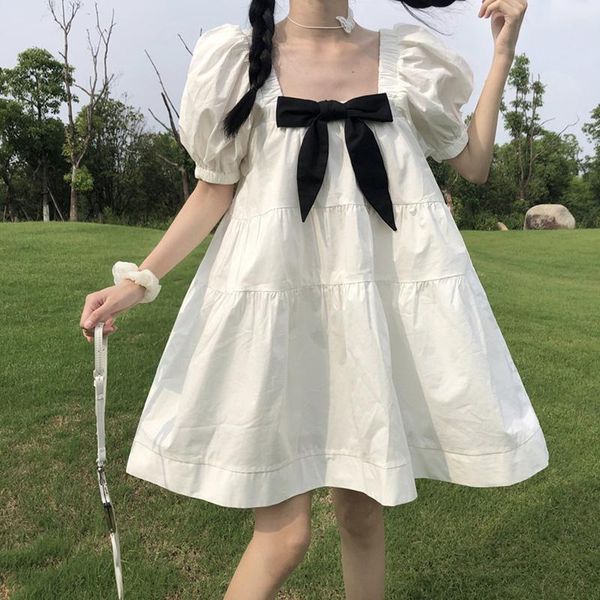 casual dresses mori girl square collar summer cotton beach women vintage bowknot preppy style dress robe femme vestidos, Black;gray
casual dresses mori girl square collar summer cotton beach women vintage bowknot preppy style dress robe femme vestidos, Black;gray