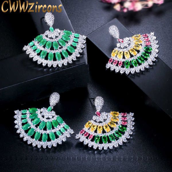 beautiful multicolored cubic zirconia jewelry fan shape fashion brand big green cz wedding earring for women cz144 210714, Golden;silver
beautiful multicolored cubic zirconia jewelry fan shape fashion brand big green cz wedding earring for women cz144 210714, Golden;silver