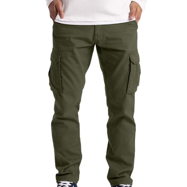 men's pants men multi pockets mid waist cargo full length solid color straight sweatpants breathable trousers for working, Black
men's pants men multi pockets mid waist cargo full length solid color straight sweatpants breathable trousers for working, Black