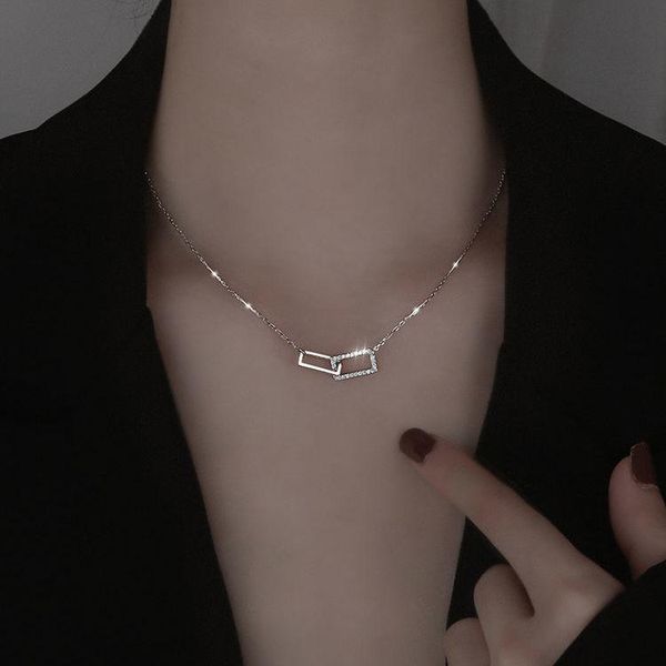 square necklace 2021 female niche design sense geometric clavicle chain luxury simple ins wind pendant necklaces, Silver
square necklace 2021 female niche design sense geometric clavicle chain luxury simple ins wind pendant necklaces, Silver