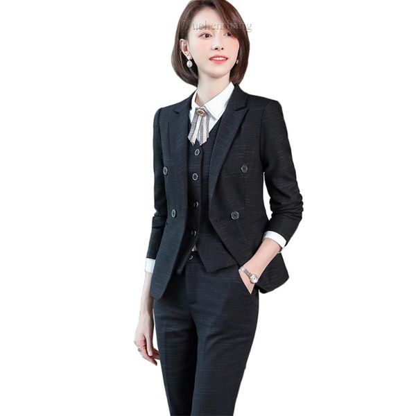 business work career wear 3 piece set women pant suit blazer office lady purple black jacket vest and trousers women's two pant, White
business work career wear 3 piece set women pant suit blazer office lady purple black jacket vest and trousers women's two pant, White