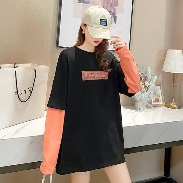 women's t-shirt source manufacturer no.1 fake two-piece long-sleeved contrast trend casual harajuku loose and thin i, White
women's t-shirt source manufacturer no.1 fake two-piece long-sleeved contrast trend casual harajuku loose and thin i, White