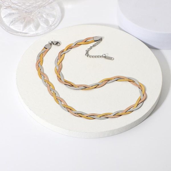 pendant necklaces minar high street three-ply gold silver color chain twisted chokers necklace for women girls stainless steel chunky
pendant necklaces minar high street three-ply gold silver color chain twisted chokers necklace for women girls stainless steel chunky
