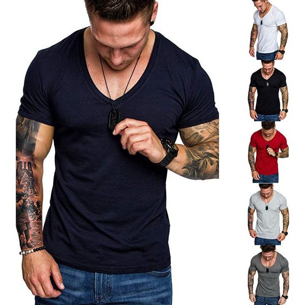 running jerseys summer men's t-shirt solid color v-neck pullover casual sports training short-sleeved gym clothing, Black;blue
running jerseys summer men's t-shirt solid color v-neck pullover casual sports training short-sleeved gym clothing, Black;blue