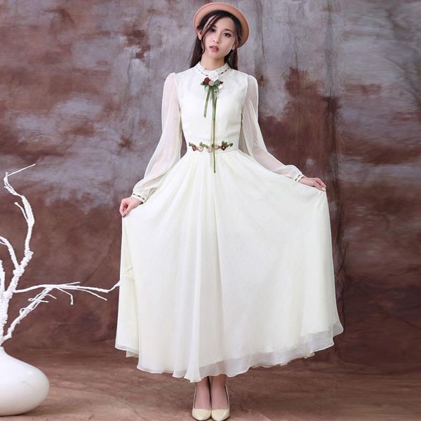 casual dresses light and elegant hand-embroidered flowers, beautiful, long-sleeved retro dress, Black;gray
casual dresses light and elegant hand-embroidered flowers, beautiful, long-sleeved retro dress, Black;gray