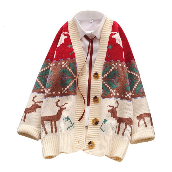 knits sweet female winter released christmas cardigan elk print nice knitting women's sweater, White
knits sweet female winter released christmas cardigan elk print nice knitting women's sweater, White