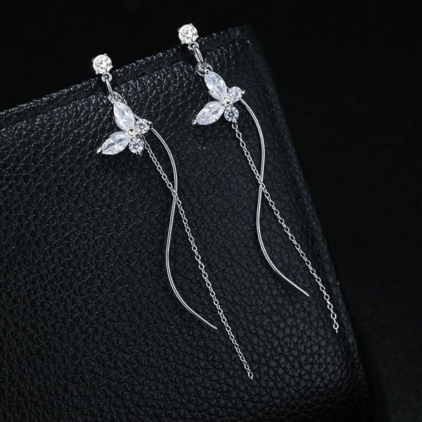 dangle & chandelier fashion clear cubic zirconia butterfly earrings for women luxury silver color long chain tassel
dangle & chandelier fashion clear cubic zirconia butterfly earrings for women luxury silver color long chain tassel