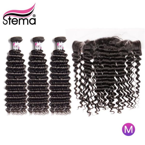 human hair bulks stema wiggins deep wave bundles with frontal brazilian lace extension cabelo humano, Black
human hair bulks stema wiggins deep wave bundles with frontal brazilian lace extension cabelo humano, Black