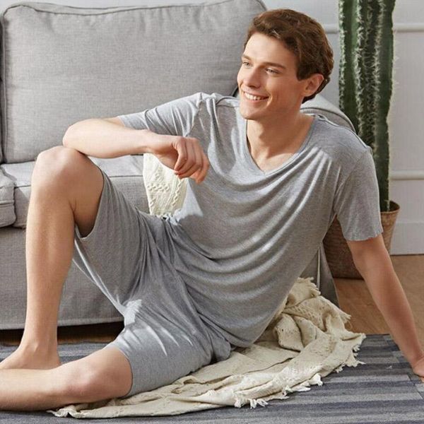men's sleepwear plus size 150kg short sleeve home wear set summer v neck men pajamas sets comfortable, Black;brown
men's sleepwear plus size 150kg short sleeve home wear set summer v neck men pajamas sets comfortable, Black;brown