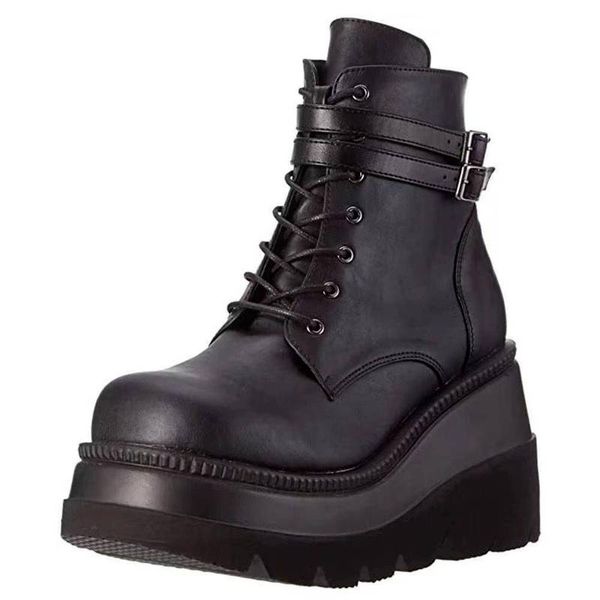 boots 2021 women's winter fashion high platform wedges ankle women female punk style heels shoes for woman, Black
boots 2021 women's winter fashion high platform wedges ankle women female punk style heels shoes for woman, Black