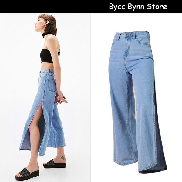 women's jeans fashion wide leg women side slit casual loose ladies high waist plus size denim pants female streetwear, Blue
women's jeans fashion wide leg women side slit casual loose ladies high waist plus size denim pants female streetwear, Blue