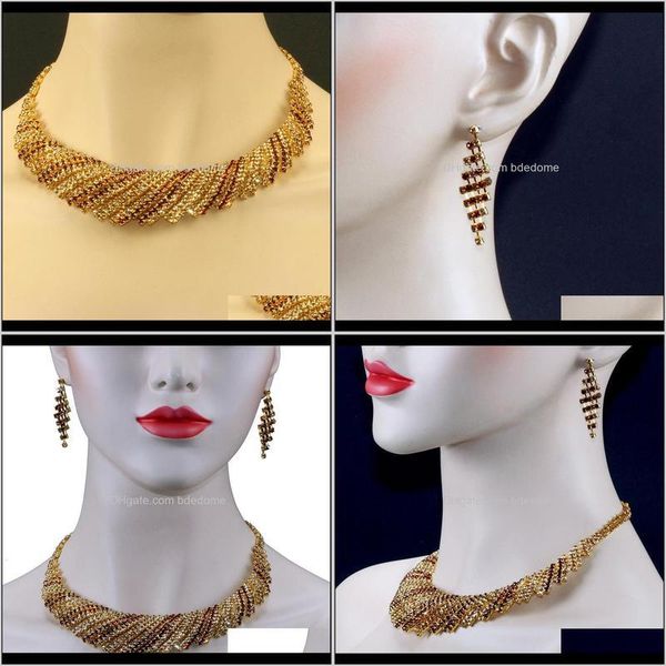 & sets drop delivery 2021 chran classic design brown rhinestone bridal wedding necklace earrings jewelry set for women 9slqp, Silver
& sets drop delivery 2021 chran classic design brown rhinestone bridal wedding necklace earrings jewelry set for women 9slqp, Silver