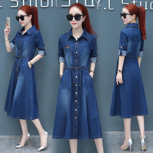 casual dresses long denim dress women 2021 spring autumn vintage sleeves lapel jeans female causal bodycon cowboy shirt midi, Black;gray
casual dresses long denim dress women 2021 spring autumn vintage sleeves lapel jeans female causal bodycon cowboy shirt midi, Black;gray