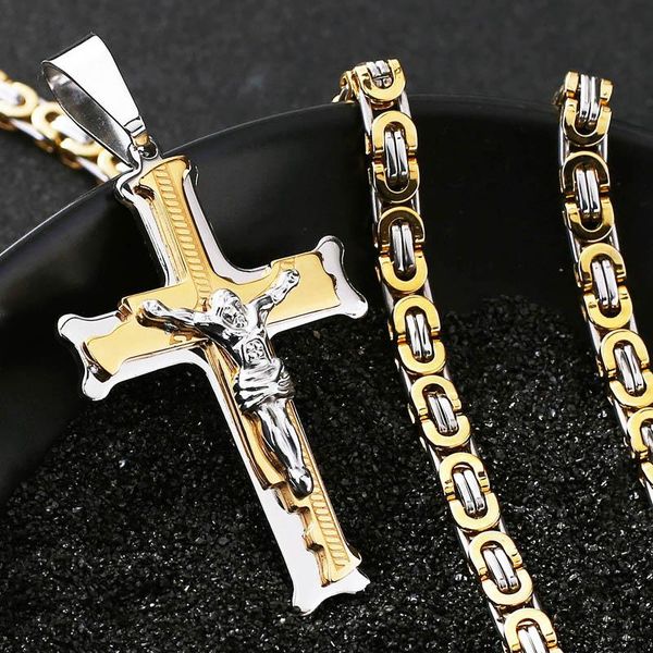 pendant necklaces crucifixion catholic cross pedant necklace thick stainless steel long neckless men jewelry gift, Silver
pendant necklaces crucifixion catholic cross pedant necklace thick stainless steel long neckless men jewelry gift, Silver