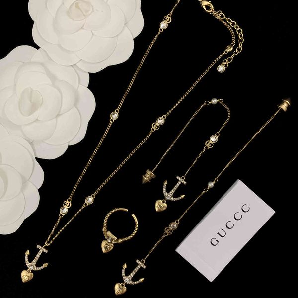 love pendant necklace double letter diamond earrings women's brass open ring, Silver
love pendant necklace double letter diamond earrings women's brass open ring, Silver