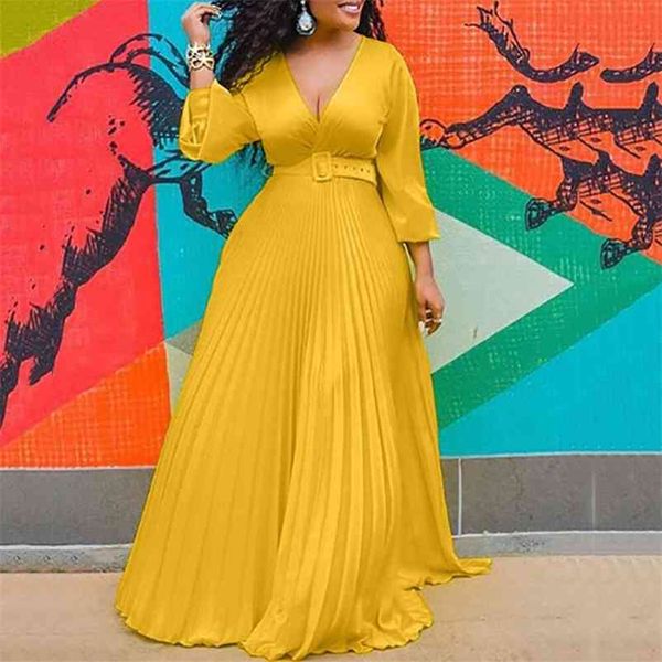 women chiffon pleated dress high waist floor length long sleeve deep v neck yellow elegant for evening party night dresses 210510, Black;gray
women chiffon pleated dress high waist floor length long sleeve deep v neck yellow elegant for evening party night dresses 210510, Black;gray