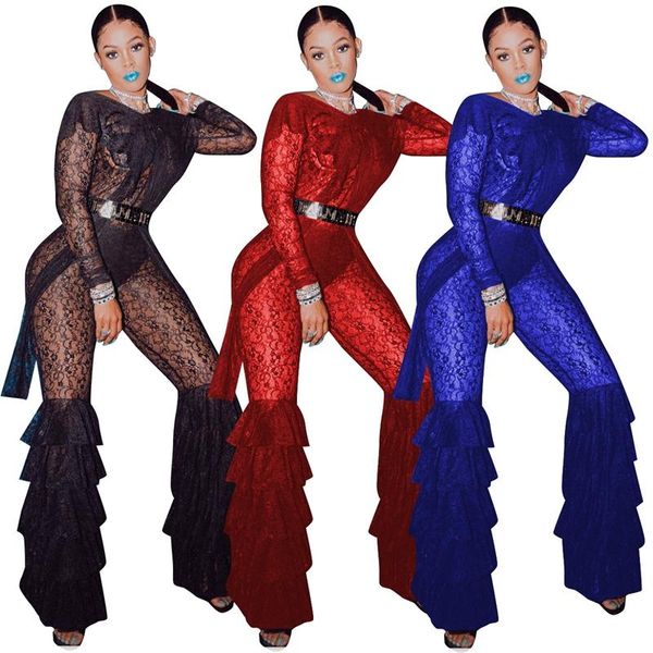 women's jumpsuits & rompers 2021 transparent lace jumpsuit women romper backless long sleeve ruffles bodycon overalls party clubwear xx, Black;white
women's jumpsuits & rompers 2021 transparent lace jumpsuit women romper backless long sleeve ruffles bodycon overalls party clubwear xx, Black;white