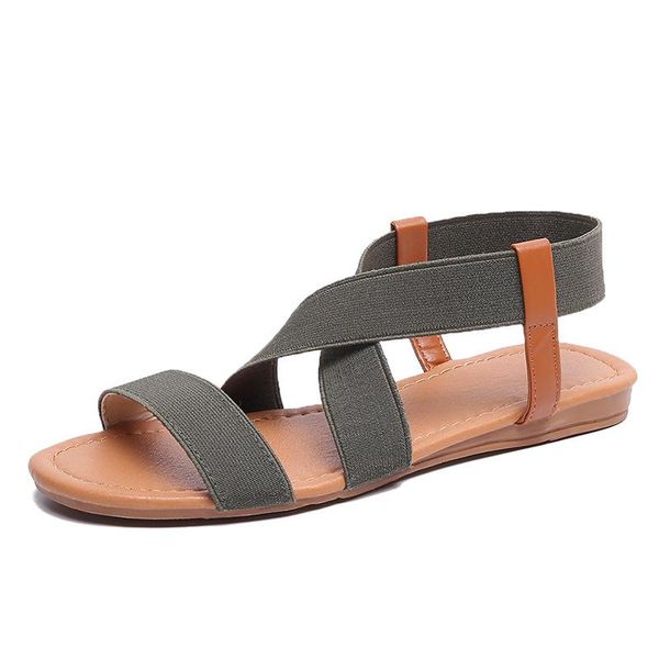 women sandals summer shoes elastic band gladiator flat open-toe plus size rome female beach, Black
women sandals summer shoes elastic band gladiator flat open-toe plus size rome female beach, Black