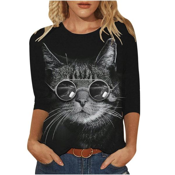 women's t-shirt women 2021 spring summer casual pullovers clothing funny cute cat 3d print long sleeve t-shirts ladies fashion #t1g, White
women's t-shirt women 2021 spring summer casual pullovers clothing funny cute cat 3d print long sleeve t-shirts ladies fashion #t1g, White