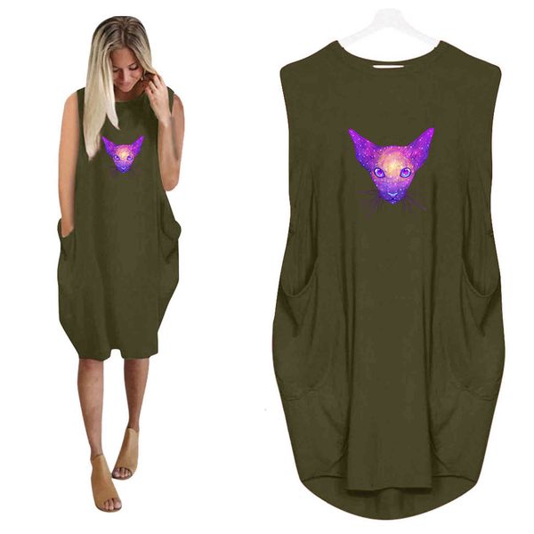 casual dresses rapid selling cat print without casual sleeves vest medium length dress af1t, Black;gray
casual dresses rapid selling cat print without casual sleeves vest medium length dress af1t, Black;gray