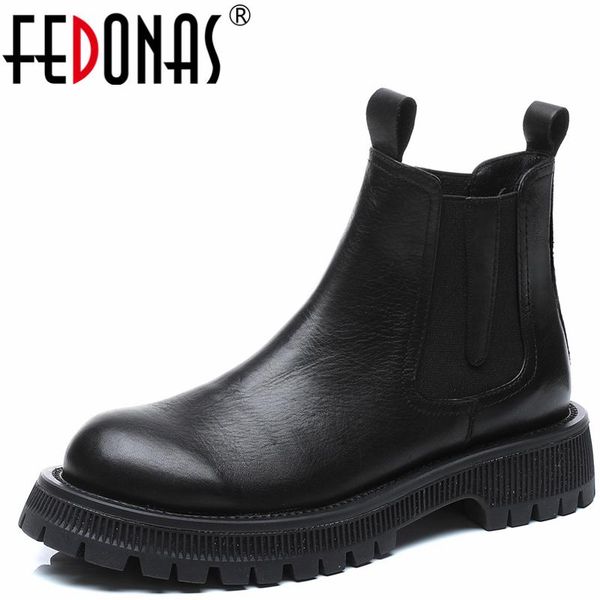 boots fedonas 2021 arrival autumn winter women ankle splicing genuine leather basic round toe thick heels casual shoes woman, Black
boots fedonas 2021 arrival autumn winter women ankle splicing genuine leather basic round toe thick heels casual shoes woman, Black