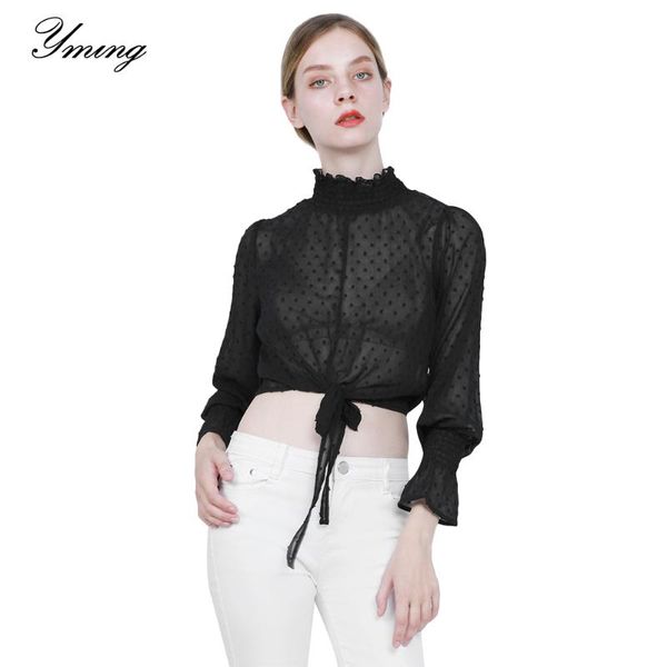women's blouses & shirts yming spring summer chiffon shirt long sleeve blouse half high collar foam causal short style, White
women's blouses & shirts yming spring summer chiffon shirt long sleeve blouse half high collar foam causal short style, White