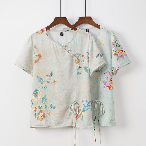 women's t-shirt summer women clothes oversized tees 2021 casual plus size middle aged vintage print floral v neck camiseta mujer, White
women's t-shirt summer women clothes oversized tees 2021 casual plus size middle aged vintage print floral v neck camiseta mujer, White