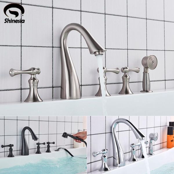 shinesia chrome bathtub faucet basin sink tap 5pcs shower bathroom faucet basin and cold water mixer with hand shower
shinesia chrome bathtub faucet basin sink tap 5pcs shower bathroom faucet basin and cold water mixer with hand shower