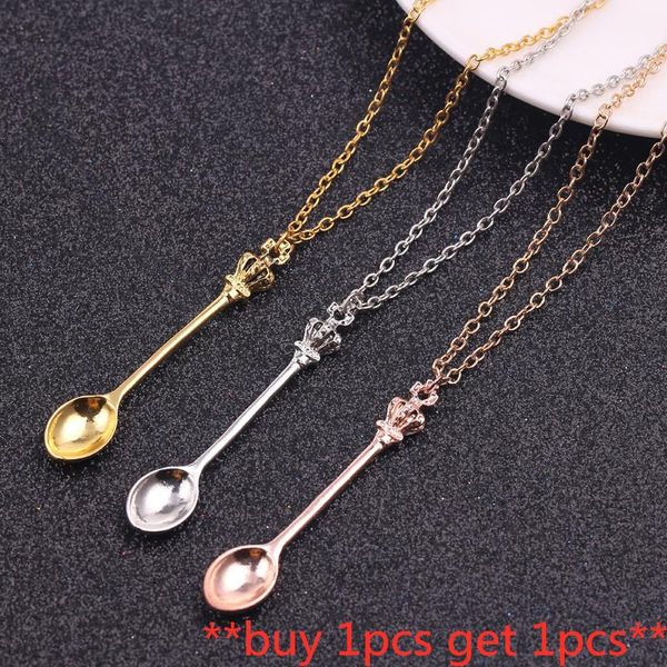 pendant necklaces 2 pcs mini tea crown spoon necklace vintage royal stainless steel jewelry gift for friends wholesale, Silver
pendant necklaces 2 pcs mini tea crown spoon necklace vintage royal stainless steel jewelry gift for friends wholesale, Silver