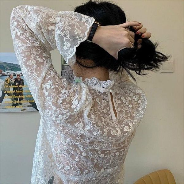 women's blouses & shirts women exquisite slim lace artistic solid all-match elegant design teenagers stylish ladies clothes, White
women's blouses & shirts women exquisite slim lace artistic solid all-match elegant design teenagers stylish ladies clothes, White