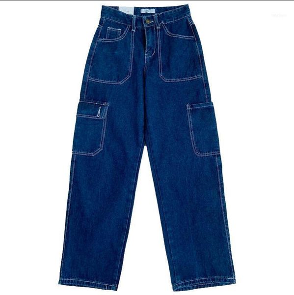 retro asymmetric big pocket high-waist loose straight-leg jeans1, Blue
retro asymmetric big pocket high-waist loose straight-leg jeans1, Blue