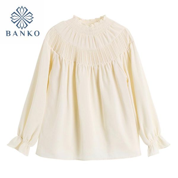 stand collar blouse lantern long sleeve retro korean chiffon shirt female 2021 spring pleated vintage basic tide women's blouses & shi, White
stand collar blouse lantern long sleeve retro korean chiffon shirt female 2021 spring pleated vintage basic tide women's blouses & shi, White
