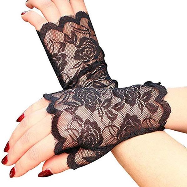 bridal gloves lady lace half finger elegant wedding anti-uv for women-1 pair colorful, White
bridal gloves lady lace half finger elegant wedding anti-uv for women-1 pair colorful, White