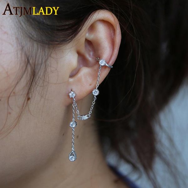 clip-on & screw back 100% 925 sterling silver delicate ear cuff earrings with long chain tassel crystal tear drop cz earring clip brinco boh
clip-on & screw back 100% 925 sterling silver delicate ear cuff earrings with long chain tassel crystal tear drop cz earring clip brinco boh