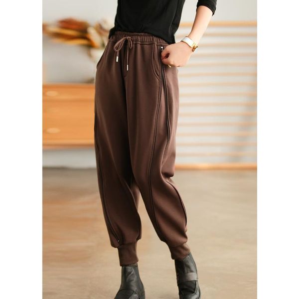 women's pants & capris autumn winter fleece women retro casual loose trousers 2021 ladies elastic waist drawstring concise warm, Black;white
women's pants & capris autumn winter fleece women retro casual loose trousers 2021 ladies elastic waist drawstring concise warm, Black;white
