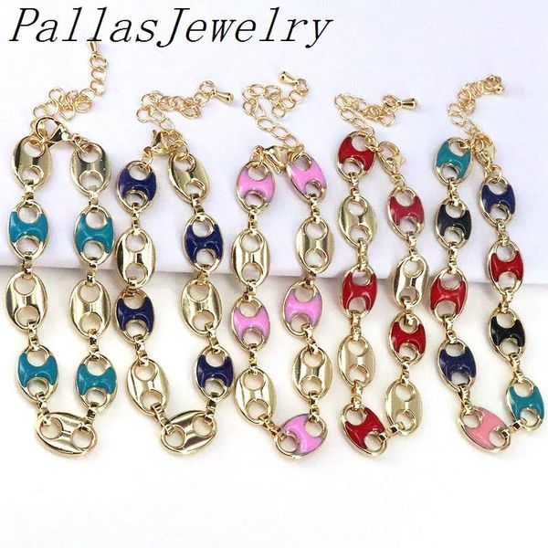 link, chain 5pcs enamel coffee bean bracelet, gold plated pig nose jewelry, hip hop gift for her, Black
link, chain 5pcs enamel coffee bean bracelet, gold plated pig nose jewelry, hip hop gift for her, Black