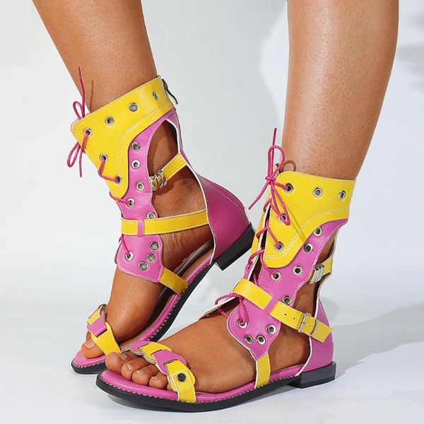 sandals gladiator women mixed color flat with zipper big size 43 open toe woman casual shoes boots, Black
sandals gladiator women mixed color flat with zipper big size 43 open toe woman casual shoes boots, Black