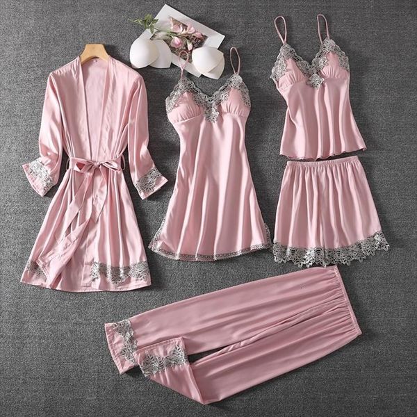 satin print 5pcs robe womens sleepwears set nightwear kimono bathrobe gown casual intimate lingerie nightdress home clothes, Black;red
satin print 5pcs robe womens sleepwears set nightwear kimono bathrobe gown casual intimate lingerie nightdress home clothes, Black;red