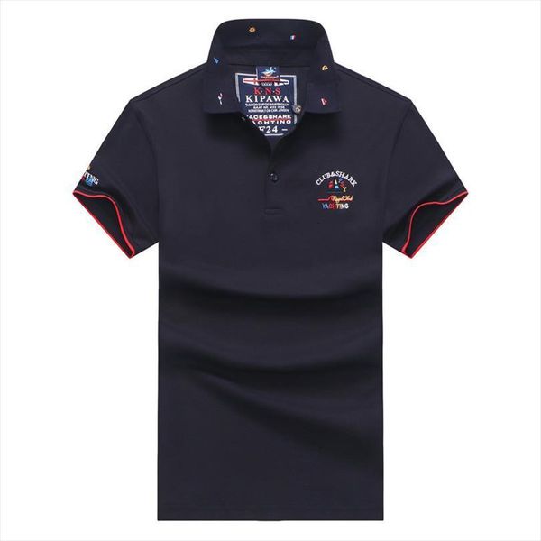 tace shark shirt summer men polo homme solid striped yachting elegant business casual, White;black
tace shark shirt summer men polo homme solid striped yachting elegant business casual, White;black