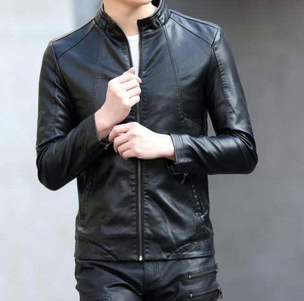 men's fur & faux m-5xl 2021 spring fashion classic personality slim handsome young motorcycle pu stand collar coat, Black
men's fur & faux m-5xl 2021 spring fashion classic personality slim handsome young motorcycle pu stand collar coat, Black