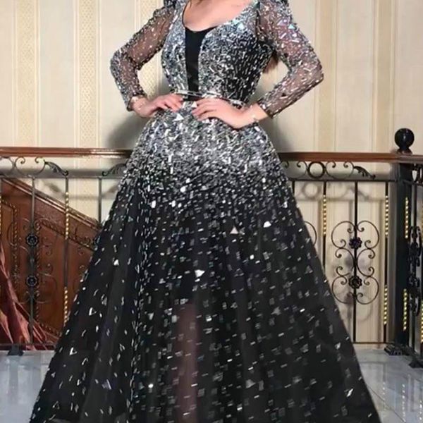 women sequins maxi dress lace mesh round neck female fashion black long sleeve high waist big swing solid party dresses casual, Black;gray
women sequins maxi dress lace mesh round neck female fashion black long sleeve high waist big swing solid party dresses casual, Black;gray