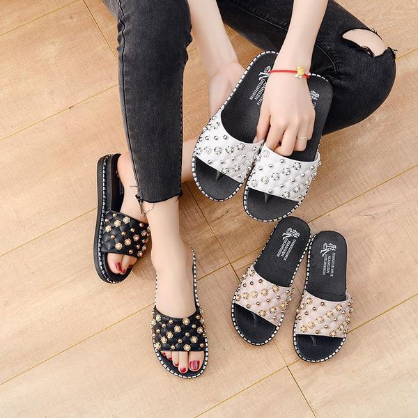 slippers women's shoes pearl travel outdoor sandals and outer wear non-slip beach fashion, Black
slippers women's shoes pearl travel outdoor sandals and outer wear non-slip beach fashion, Black