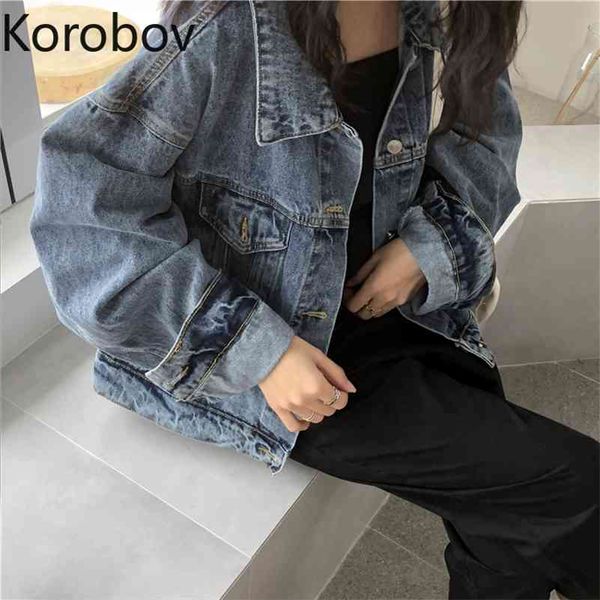 korobov women denim jacket harajuku streetwear long sleeve turn-down collar coat vintage bf style pockets chaqueta mujer 79525 210430, Black;brown
korobov women denim jacket harajuku streetwear long sleeve turn-down collar coat vintage bf style pockets chaqueta mujer 79525 210430, Black;brown