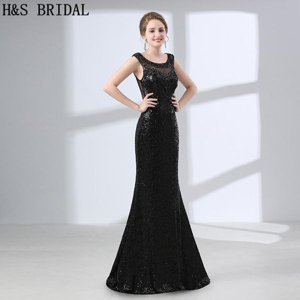 party dresses h&s bridal black mermaid evening long sequined gown back dress year for women, White;black
party dresses h&s bridal black mermaid evening long sequined gown back dress year for women, White;black