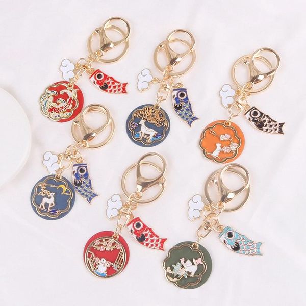 keychains japanese style carp streamer charms keychain cute enamel animal deer elk cat key chains with clasp children's day gift, Silver
keychains japanese style carp streamer charms keychain cute enamel animal deer elk cat key chains with clasp children's day gift, Silver