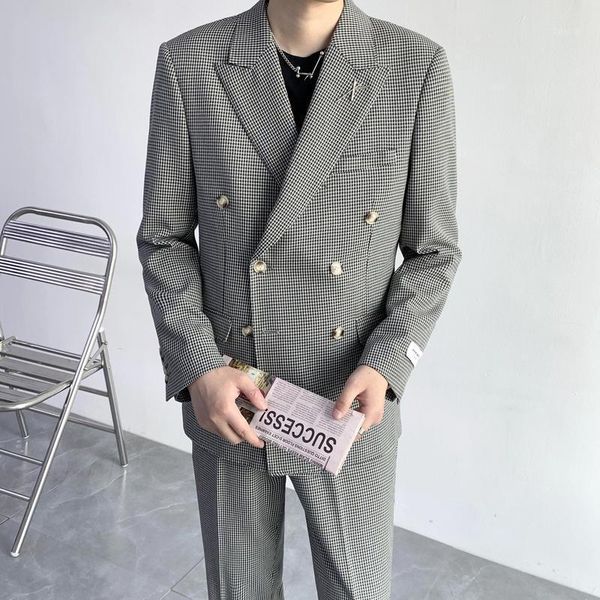 men's suits & blazers 2021 autumn houndstooth 2 pcs set wedding for men double breasted business casual costume homme groom tuxedos bla, White;black
men's suits & blazers 2021 autumn houndstooth 2 pcs set wedding for men double breasted business casual costume homme groom tuxedos bla, White;black