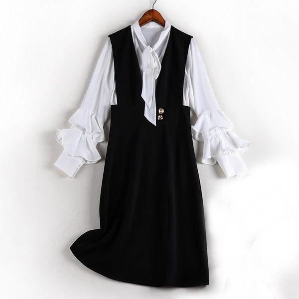 casual dresses xl-5xl plus size 6l 2021 spring fat sister long sleeve chiffon shirt two piece set large strap women dress suit 70141, Black;gray
casual dresses xl-5xl plus size 6l 2021 spring fat sister long sleeve chiffon shirt two piece set large strap women dress suit 70141, Black;gray